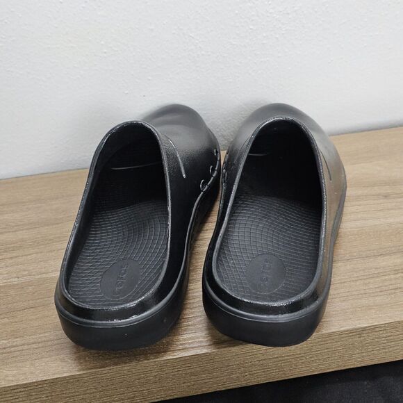 OOFOS OOcloog Womens Size 11 Mens size 9 Luxe Black Recovery Comfort Mule Clogs - Picture 4 of 7